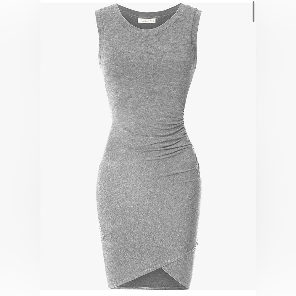 Leith Gray Halter Ruched Bodycon Dress